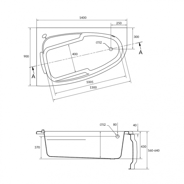 Акриловая ванна Cersanit Joanna 140х90 см левая от магазина ЛесКонПром.ру