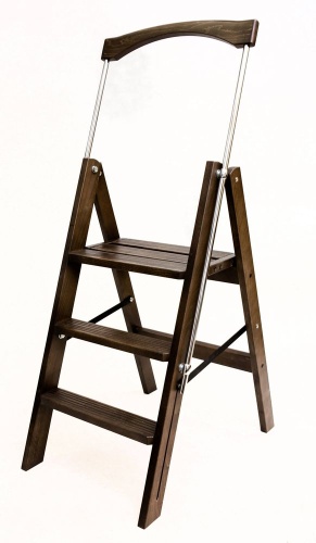 Стремянка деревянная Hoz-Block Серж 3 ступени Венге (арт. СДР-3В) от магазина ЛесКонПром.ру