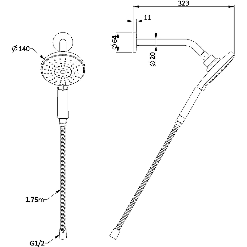 Душевой гарнитур Swedbe Calypso 5013 Хром от магазина ЛесКонПром.ру