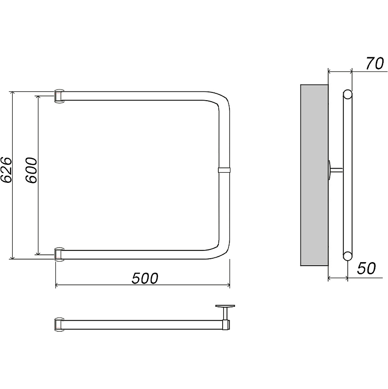Водяной полотенцесушитель Grota Modesto 60х50 Хром от магазина ЛесКонПром.ру