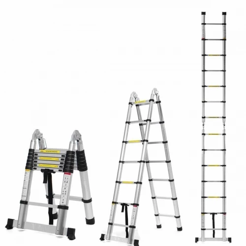 Двухсекционная телескопическая лестница-стремянка HOZ-BLOCK 6,4м от магазина ЛесКонПром.ру