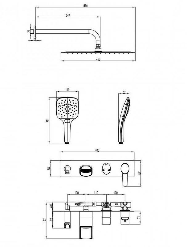 Душевая система Lemark Atlantiss LM3225C Хром от магазина ЛесКонПром.ру