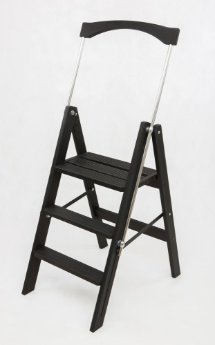 Стремянка деревянная Hoz-Block Серж 3 ступени Черная (арт. СДР-3Ч) от магазина ЛесКонПром.ру