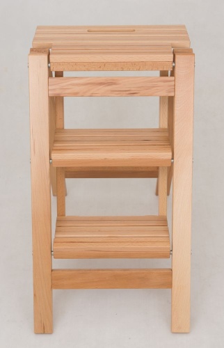 Стремянка-табурет деревянная с широкими ступенями Hoz-Block Микки 2 ступени Светлая (арт. СДМТ-2С) от магазина ЛесКонПром.ру
