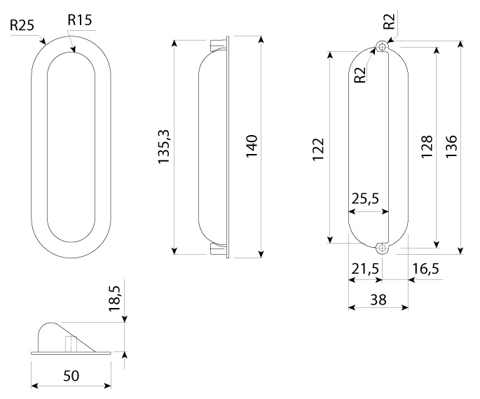 Ручка врезная мебельная Модель MN111 MN1114Z128E224 от магазина ЛесКонПром.ру