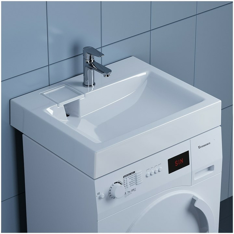 Раковина Paola Siena 60x50 на стиральную машину Белая глянцевая от магазина ЛесКонПром.ру