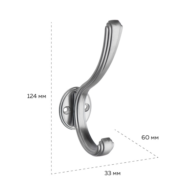 Крючок мебельный KERRON 0270 хром матовый от магазина ЛесКонПром.ру