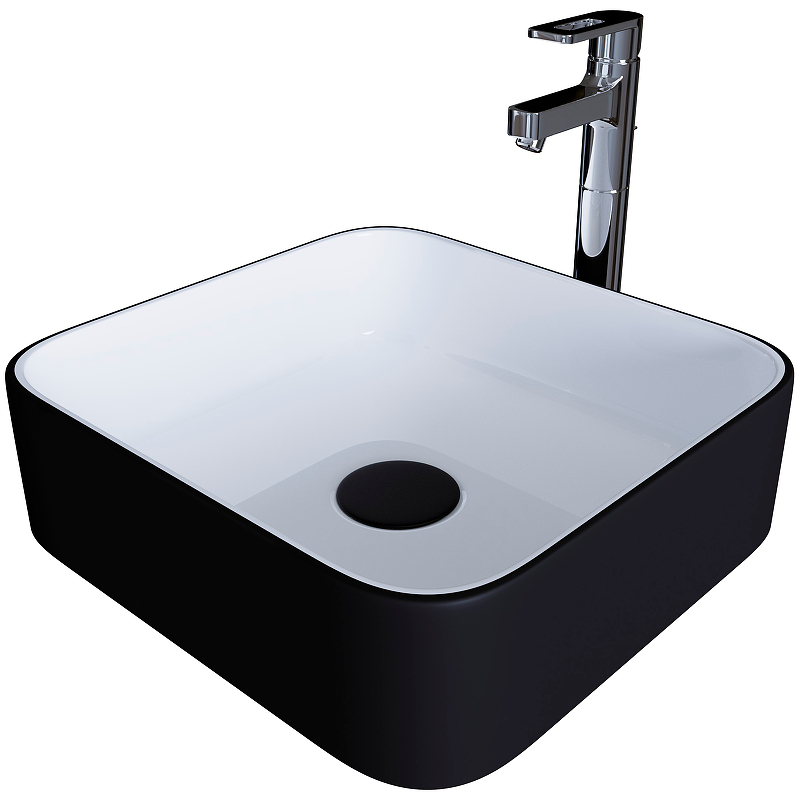 Раковина-чаша Grossman 40 GR-4042BW Белая Черная от магазина ЛесКонПром.ру