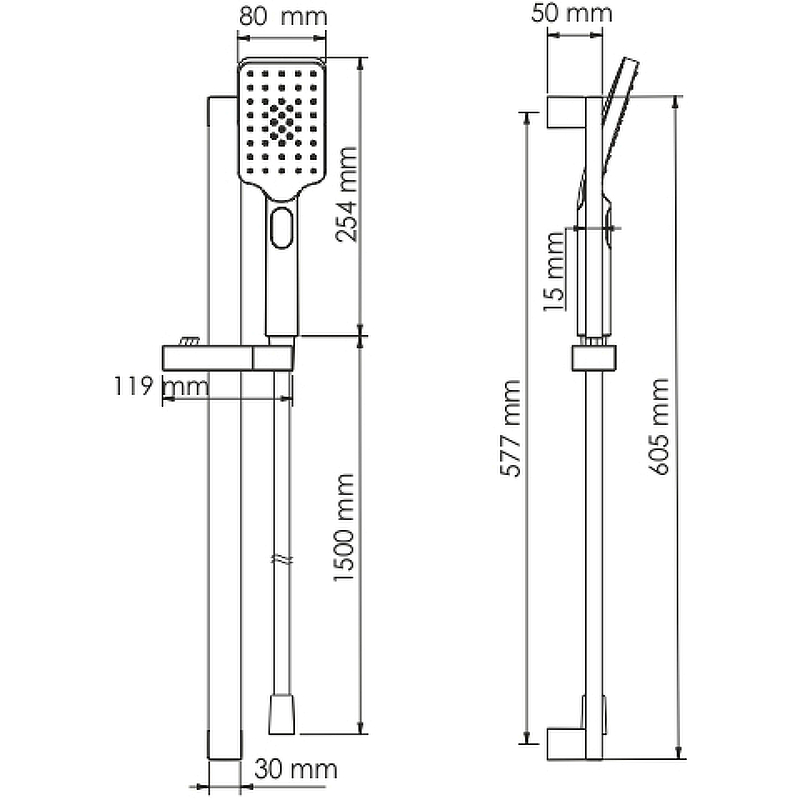 Душевой гарнитур WasserKRAFT A145 Хром от магазина ЛесКонПром.ру
