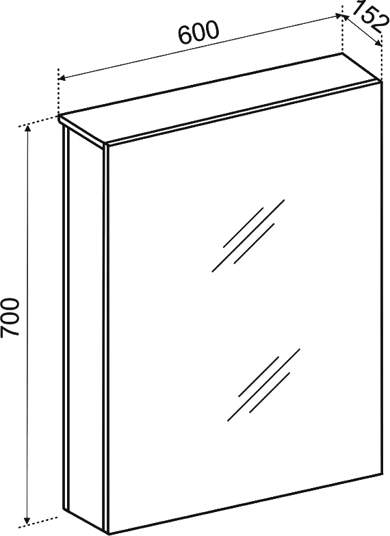 Зеркало-шкаф Emmy Вэла 60 R от магазина ЛесКонПром.ру