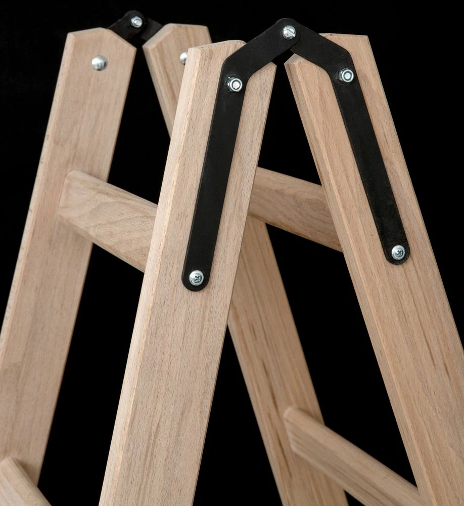 Стремянка двухсторонняя деревянная с перекладинами Hoz-Block Маляр 2х7 ступеней (арт.СДДМ-7) от магазина ЛесКонПром.ру