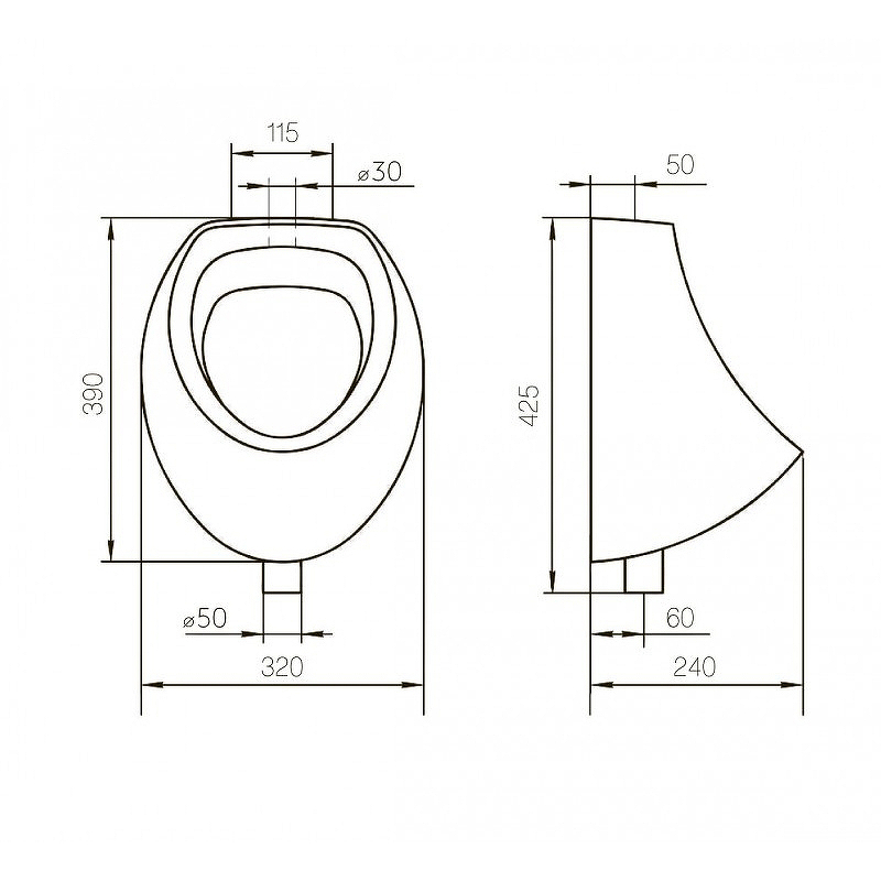 Писсуар Rosa Мини 4640021069134 Белый от магазина ЛесКонПром.ру
