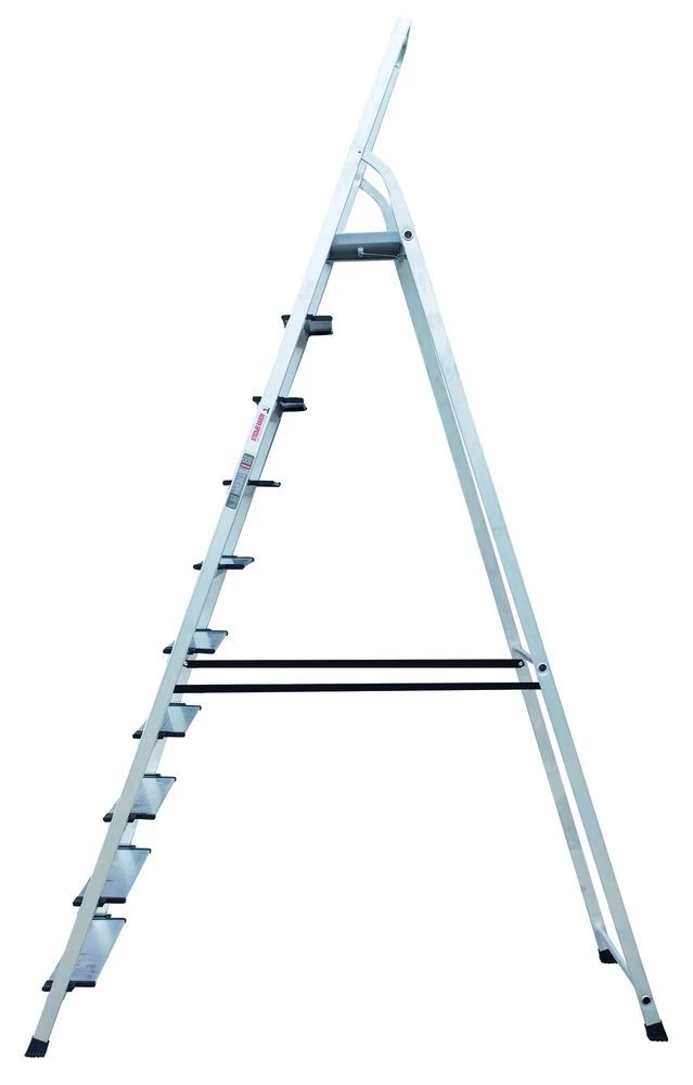 Стремянка алюминиевая с широкой ступенью Новая Высота 10 ступеней (арт. 2117110) от магазина ЛесКонПром.ру