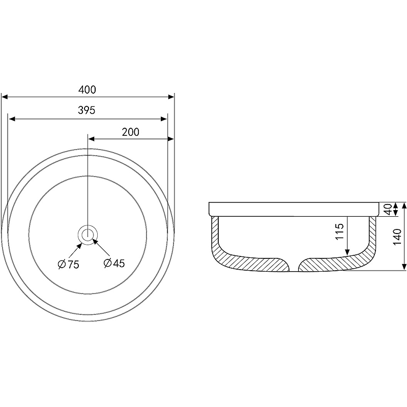 Раковина-чаша Abber Bequem 40 AC2103 Белая от магазина ЛесКонПром.ру