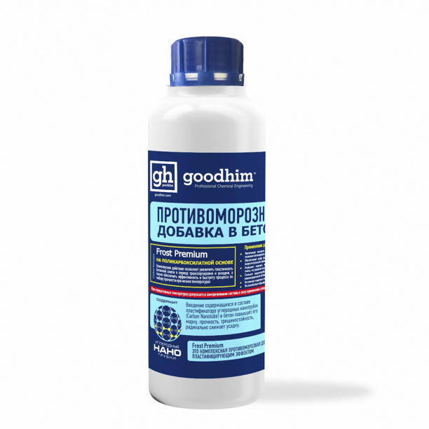 Противоморозная добавка для растворов GOODHIM Frost Premium до -25°С 1 л от магазина ЛесКонПром.ру