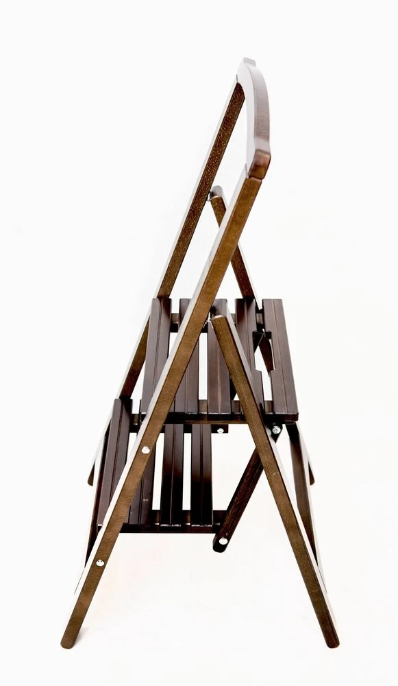 Стремянка деревянная с широкими ступенями Hoz-Block Микки 2 ступени Венге (арт. СДМ-2В) от магазина ЛесКонПром.ру