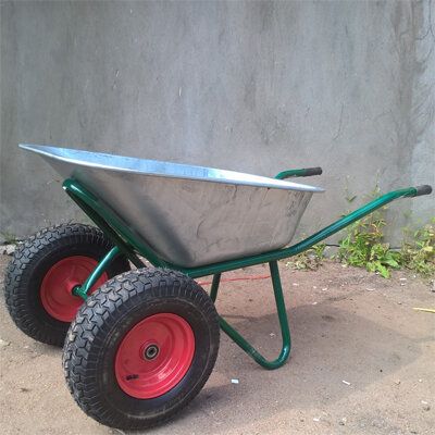 Двухколесная строительная тачка 110л СКОРПИОН  HOZ-BLOCK  с колесами 6.5 D20 от магазина ЛесКонПром.ру