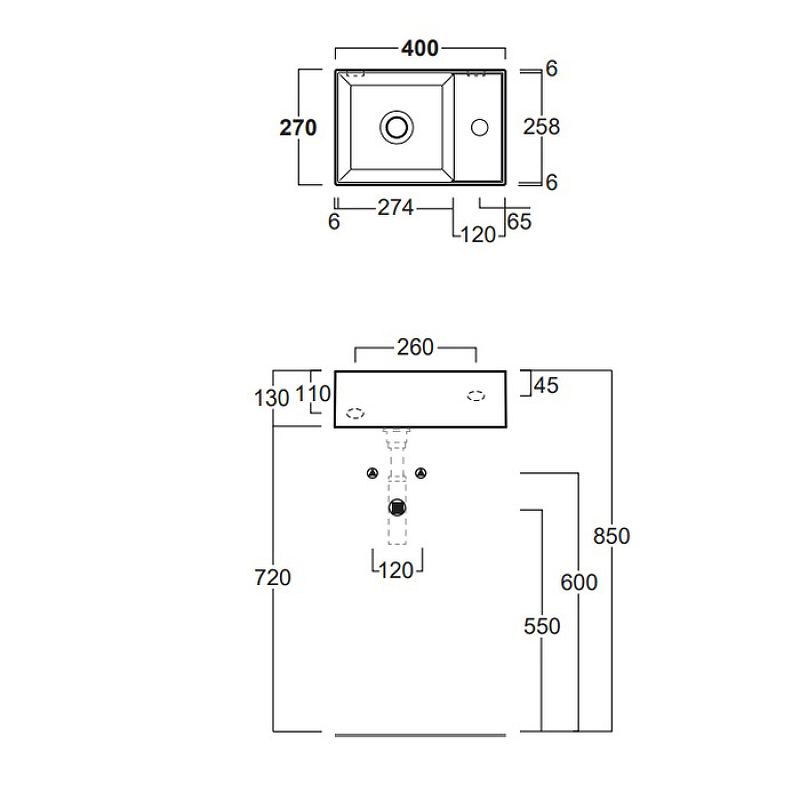 Раковина Simas Agile 40 R AG40 bi*1 Белая от магазина ЛесКонПром.ру