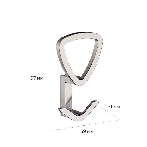 Крючок мебельный KERRON 0230 хром глянец от магазина ЛесКонПром.ру