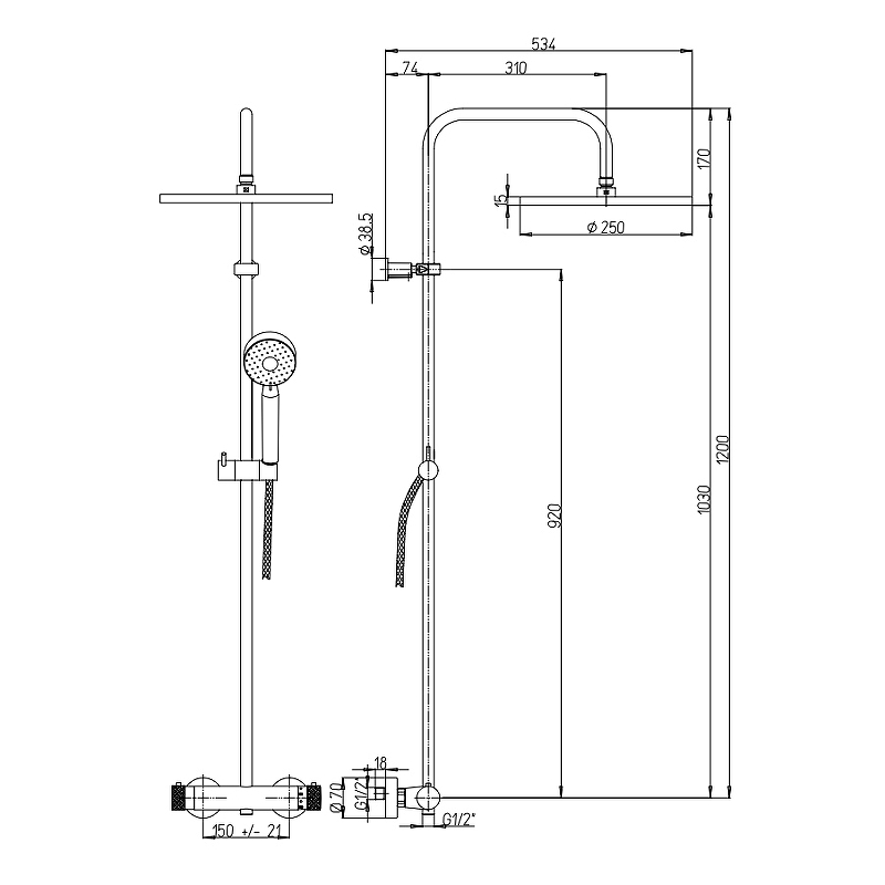 Душевая система Paini Cox 78CR689THAE28P1 Хром от магазина ЛесКонПром.ру