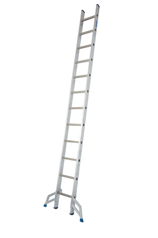 Алюминиевая двухсекционная профессиональная лестница 3218 выдвижная с тросом 2x18 арт.SR 3218 от магазина ЛесКонПром.ру