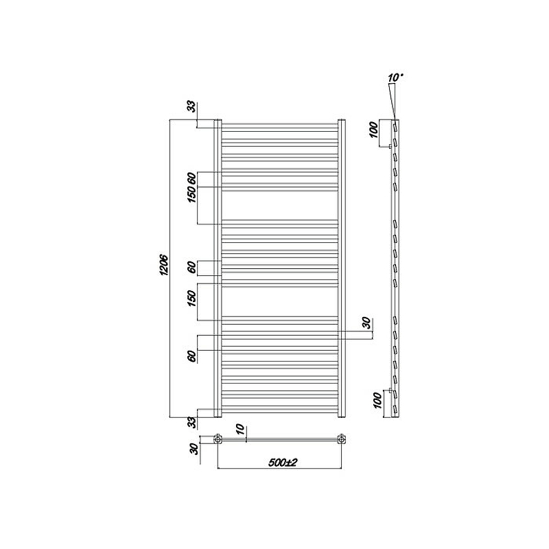 Водяной полотенцесушитель Ravak Degree 50х120 X04000083667 Хром от магазина ЛесКонПром.ру