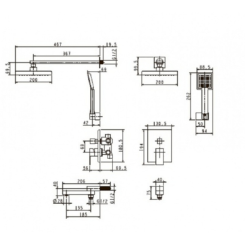 Душевая система Kaiser Sonat 34677 Хром от магазина ЛесКонПром.ру