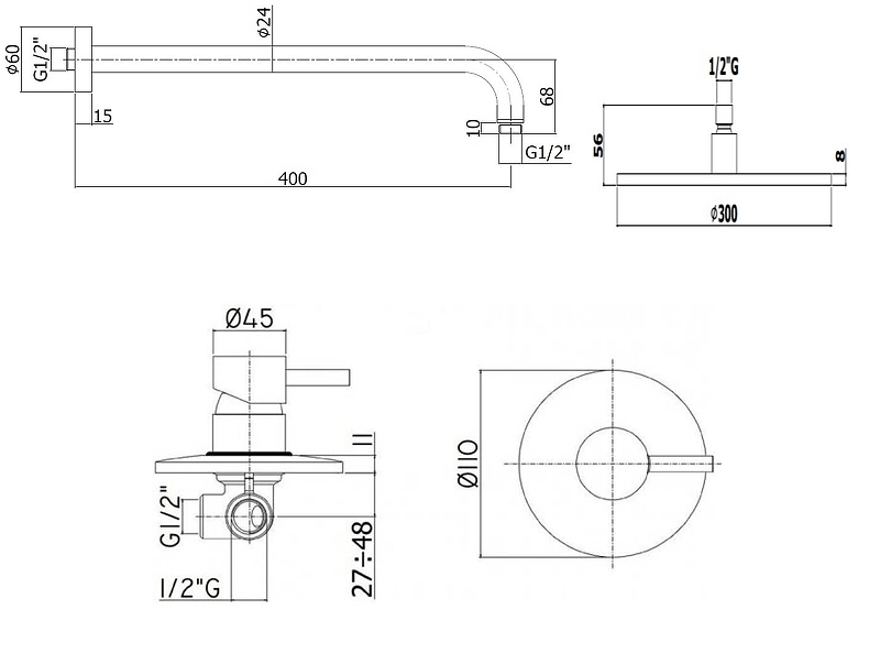 Душевая система Paffoni Light KITLIG011CRKING Хром от магазина ЛесКонПром.ру