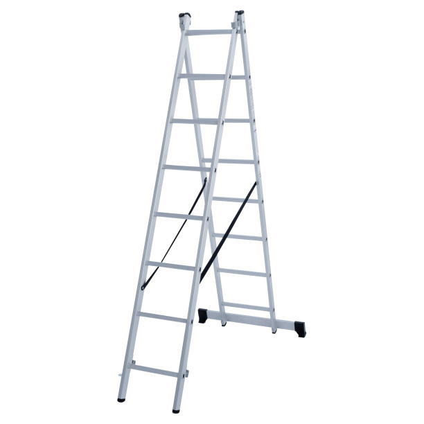 Лестница алюминиевая двухсекционная Новая Высота 8 ступеней от магазина ЛесКонПром.ру