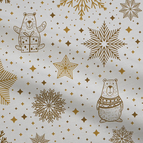 Фартук Снежные мишки хлопок/лен от магазина ЛесКонПром.ру