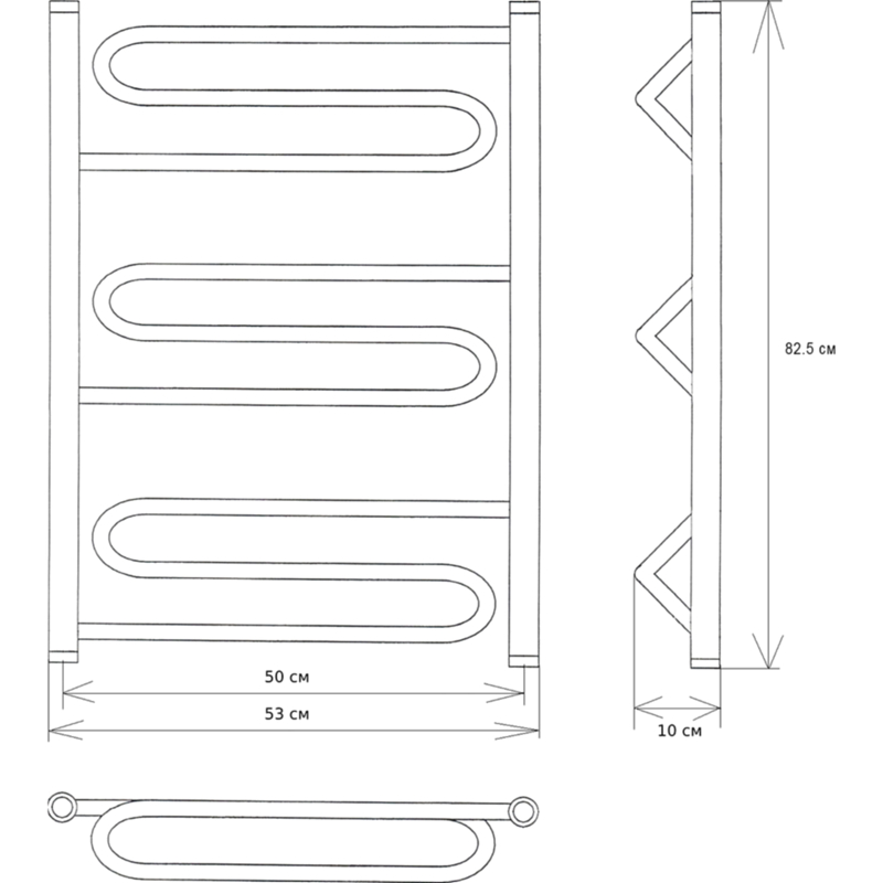 Водяной полотенцесушитель EWRIKA Медея W 80х50 Белый от магазина ЛесКонПром.ру