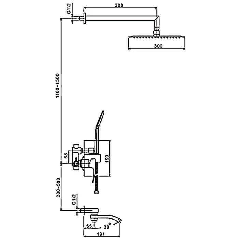 Душевая система Gappo G7107 Хром от магазина ЛесКонПром.ру
