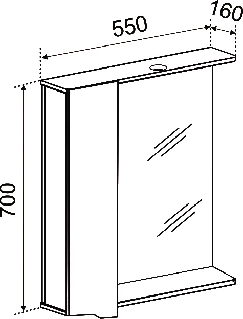 Зеркало Emmy Агата 55 L от магазина ЛесКонПром.ру