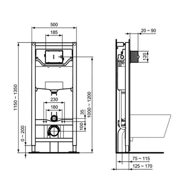 Инсталляция для унитаза Ideal Standard ProSys от магазина ЛесКонПром.ру