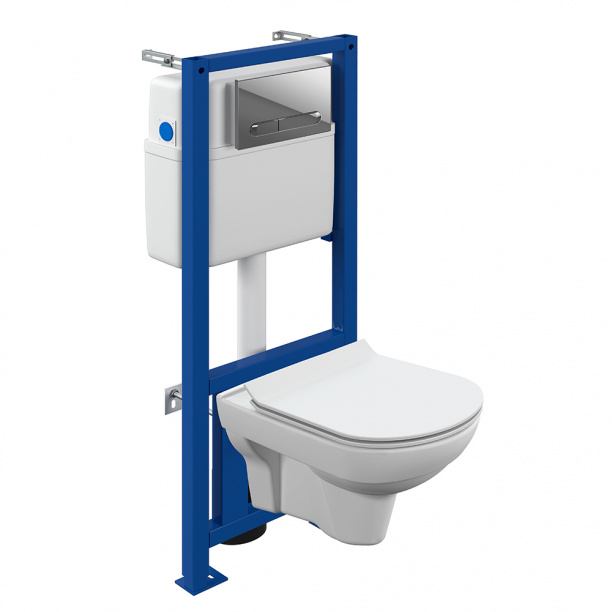 Инсталляция Cersanit Estetica с унитазом, сиденьем, кнопкой хром от магазина ЛесКонПром.ру