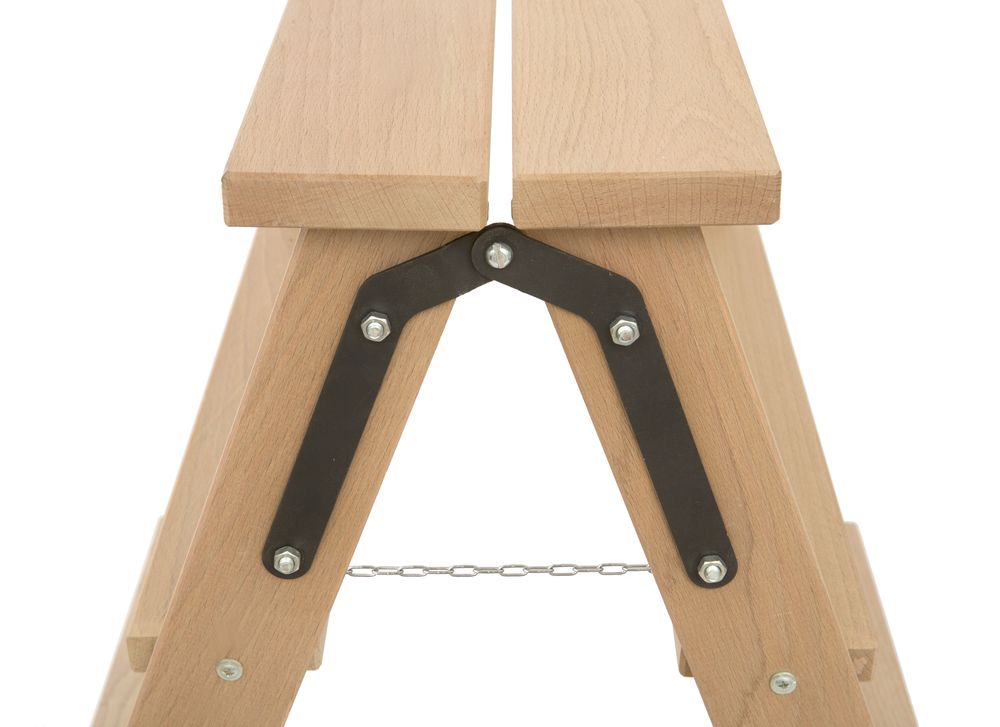 Стремянка двухсторонняя деревянная со ступенями Hoz-Block Штукатур 2x7 ступеней (арт. СДДШ-7) от магазина ЛесКонПром.ру