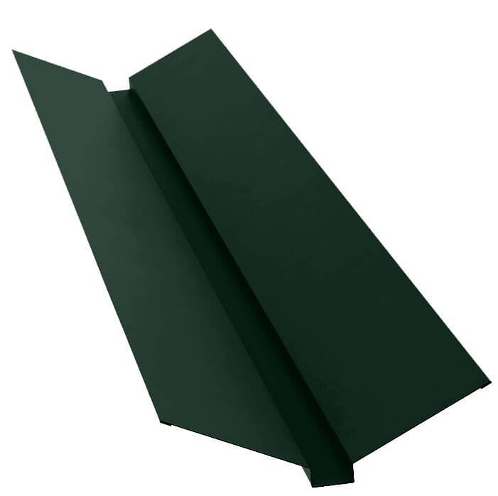 Планка ендовы верхней GRAND LINE 115х30х115х2000 мм 0,5 мм Satin с пленкой RAL 6005 от магазина ЛесКонПром.ру