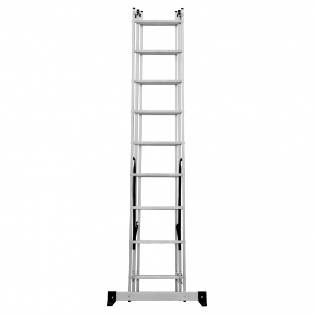 Лестница трехсекционная Новая Высота алюминиевая 9 ступеней от магазина ЛесКонПром.ру