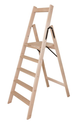 Стремянка деревянная односторонняя со ступенями Hoz-Block Электрик 3 ступени (арт. СДЭ-3) от магазина ЛесКонПром.ру
