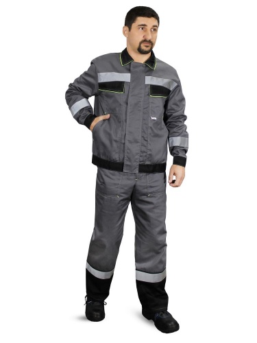 КОСТЮМ МУЖСКОЙ ЛЕТНИЙ "СИСТЕМА" (т.серый/черный/лимон) от магазина ЛесКонПром.ру