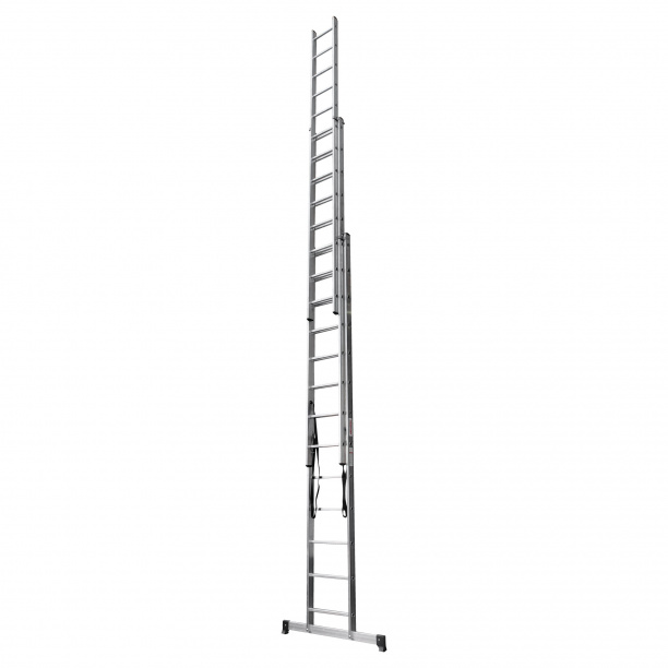 Лестница алюминиевая трехсекционная Новая Высота 13 ступеней от магазина ЛесКонПром.ру