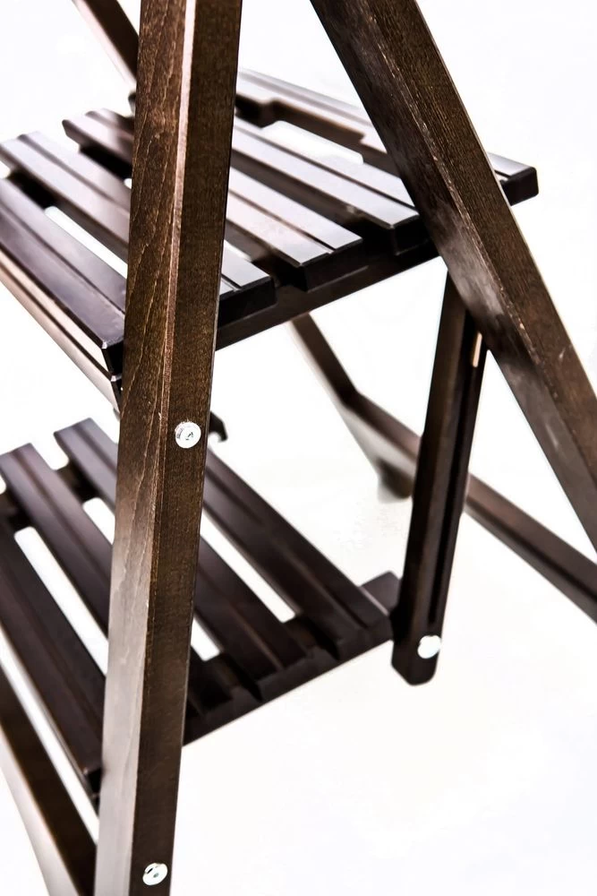 Стремянка деревянная с широкими ступенями Hoz-Block Микки 2 ступени Венге (арт. СДМ-2В) от магазина ЛесКонПром.ру