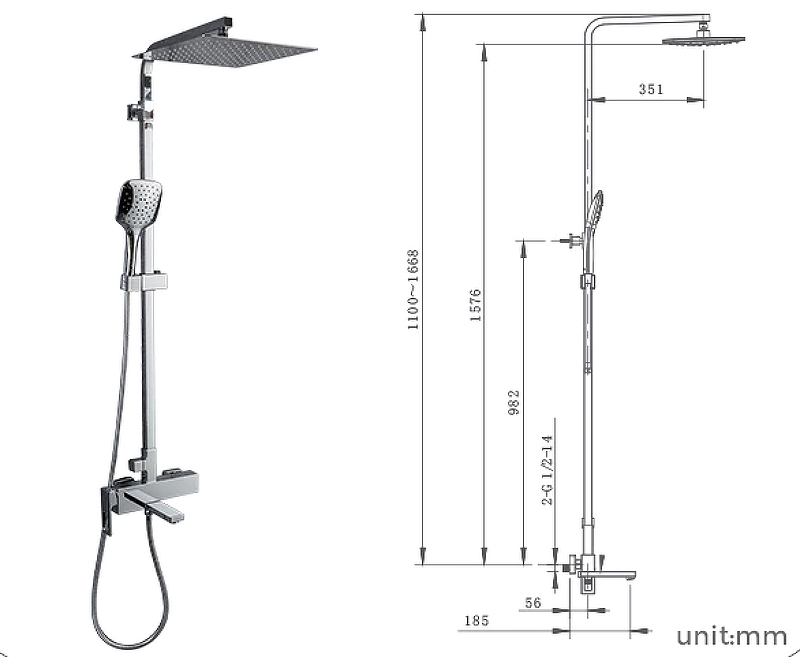 Душевая система Gappo G2418-1 Хром от магазина ЛесКонПром.ру