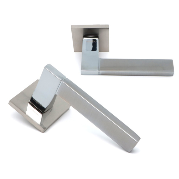 Ручки дверные NEODECO Sunset EN никель от магазина ЛесКонПром.ру