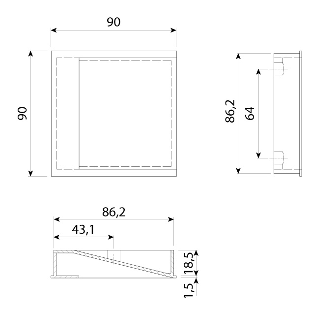 Ручка врезная мебельная Модель MN926 MN926Z64G171G17 от магазина ЛесКонПром.ру
