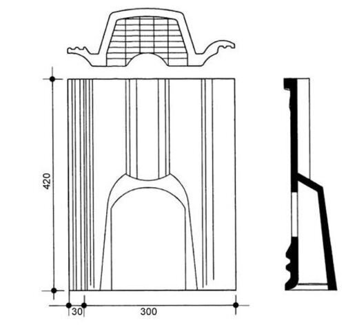 Черепица цементно-песчаная вентиляционная BRAAS Франкфурт темно-коричневый от магазина ЛесКонПром.ру