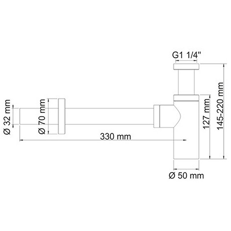 Сифон для раковины WasserKRAFT A070 Хром от магазина ЛесКонПром.ру