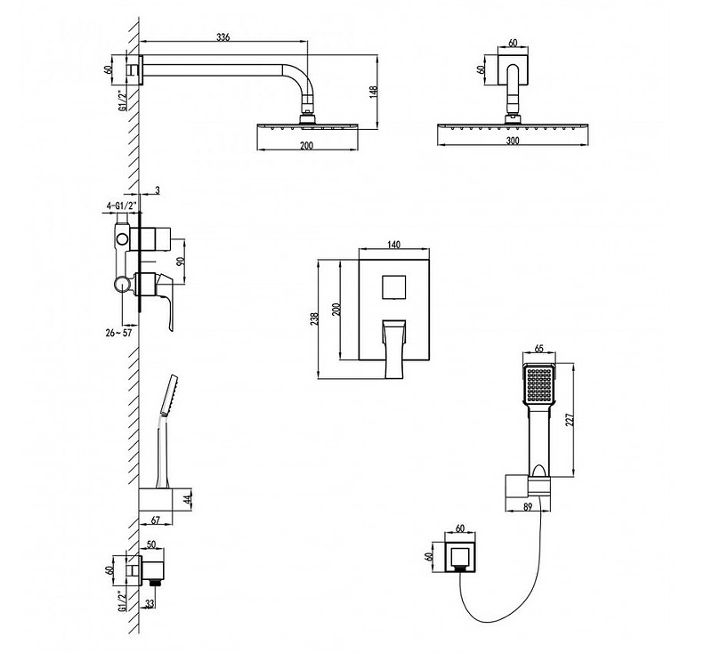Душевая система Lemark Unit LM4529C Хром от магазина ЛесКонПром.ру