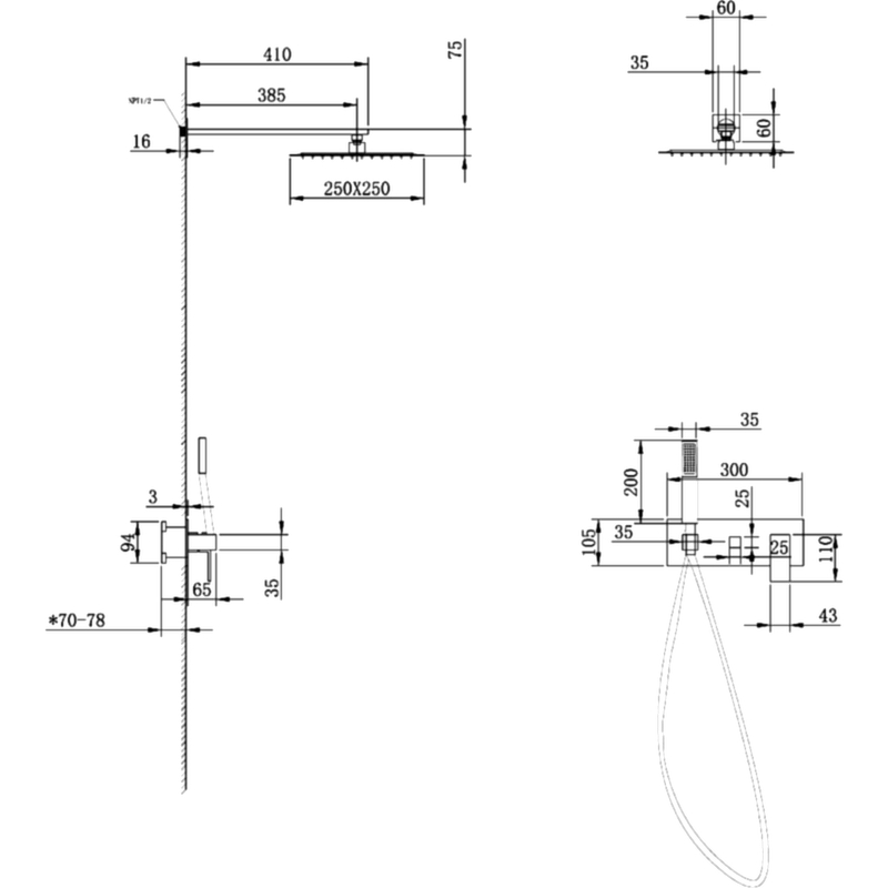 Душевая система Abber Daheim AF8218 Хром от магазина ЛесКонПром.ру