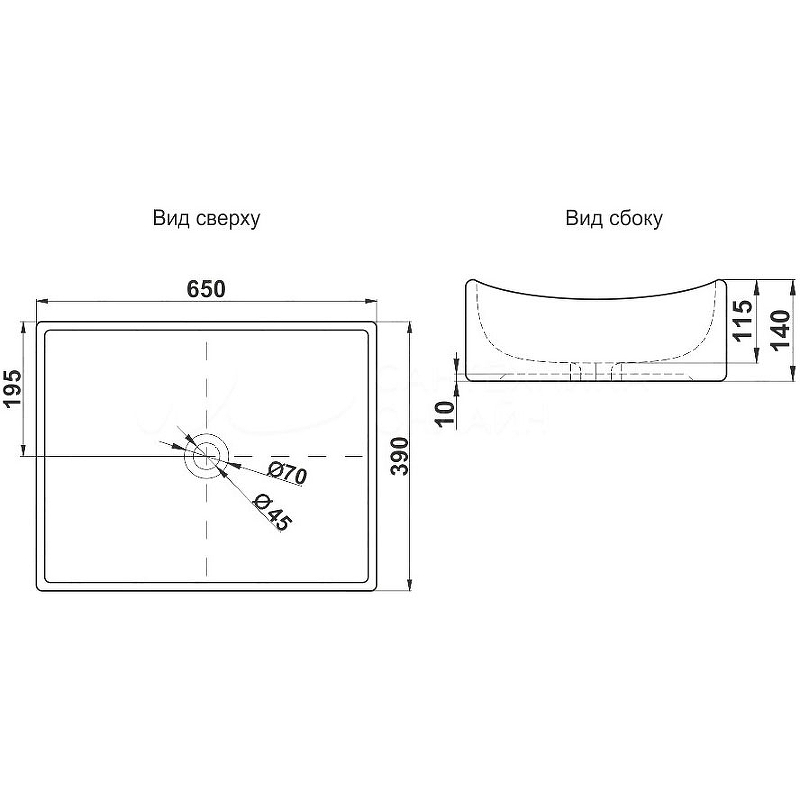 Раковина Melana 66 MLN-7235 Белая от магазина ЛесКонПром.ру